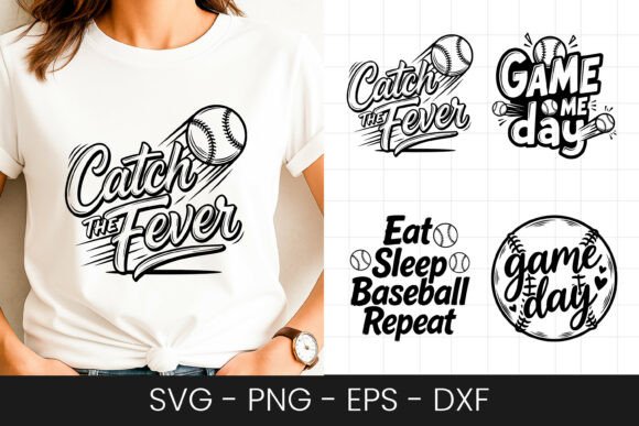 Catch the Fever Baseball Design SVG PNG
