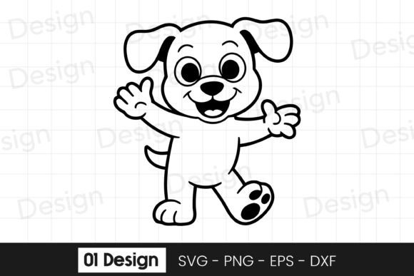 Cute Puppy Cartoon Character Design SVG