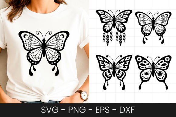 Decorative Butterfly Pattern Design SVG