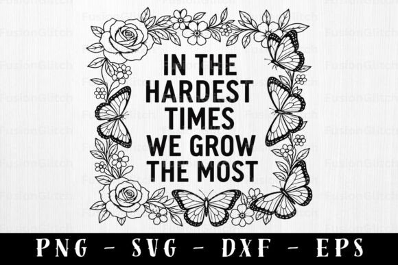 Healing Quote PNG Floral Butterfly