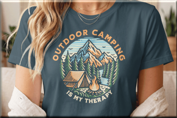 Outdoor Camping is My Therapy SVG PNG