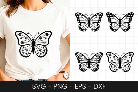 Simple Butterfly Line Art Design SVG