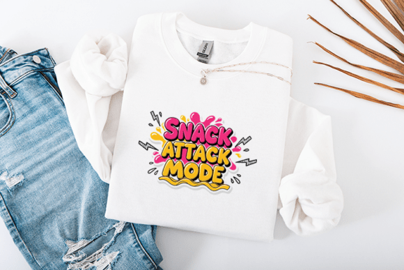 Snack Attack Mode Funny Food Quote