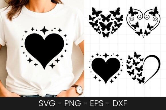 Star Heart Love Decorative Design SVG
