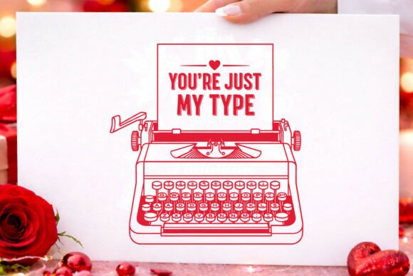 Valentine Day Typewriter SVG PNG Design