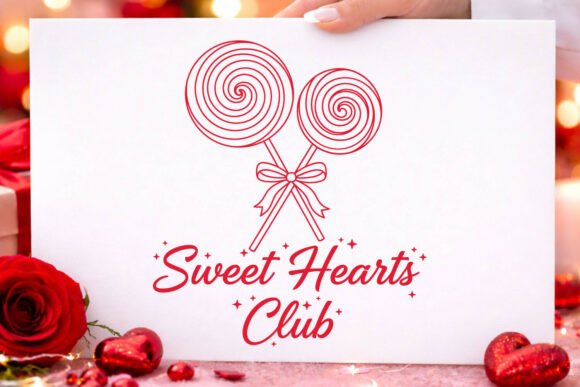 Valentine Retro Sweet Hearts Club SVG